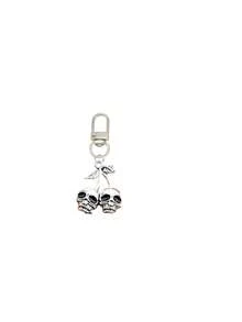 Skull Cherry Alloy Bag Hanging Bag Keychain Pendant, Featuring Elements Such As Skull Figures And Stars, Vintage Silver Style, Halloween - Multicolor - View 12