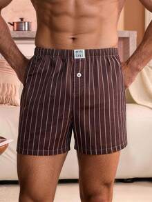 Manfinity Underwear&Sleepwear Basics Pack Men's Plaid Print Loose Fit Breathable Boxer Briefs - Multicolor - View 12