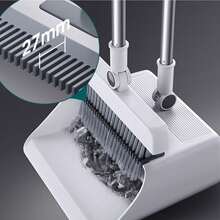 3-In-1 Foldable Broom And Dustpan Set, 2pcs Broom And Dustpan, Multi-Functional Cleaning Tool, Suitable For Living Room, Bedroom, Bathroom, Carpet And Hardwood Floor, Durable Plastic, No Shedding, Perfect For Home, Office, School And Dorm Use - Broom and Dustpan - View 8