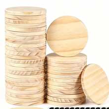 Round Wooden Coasters, Suitable For Crafts, Painting And Carving - Ideal Choice For Home Decor - A - View 4