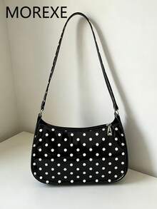 Tas Bahu Wanita, Tas Selempang Motif Polkadot, Tas Baguette Serbaguna untuk Komuter - MultiWarna - View 2