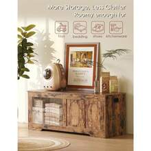 Storage Chest, Wooden Toy Box, 47.2" L - Rustic Brown - View 5