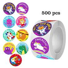 500pcs/Roll Cartoon Motivational Stickers, Classroom Atmosphere Enhancement Stickers, Inspire Learning Desire - Multicolor - View 9