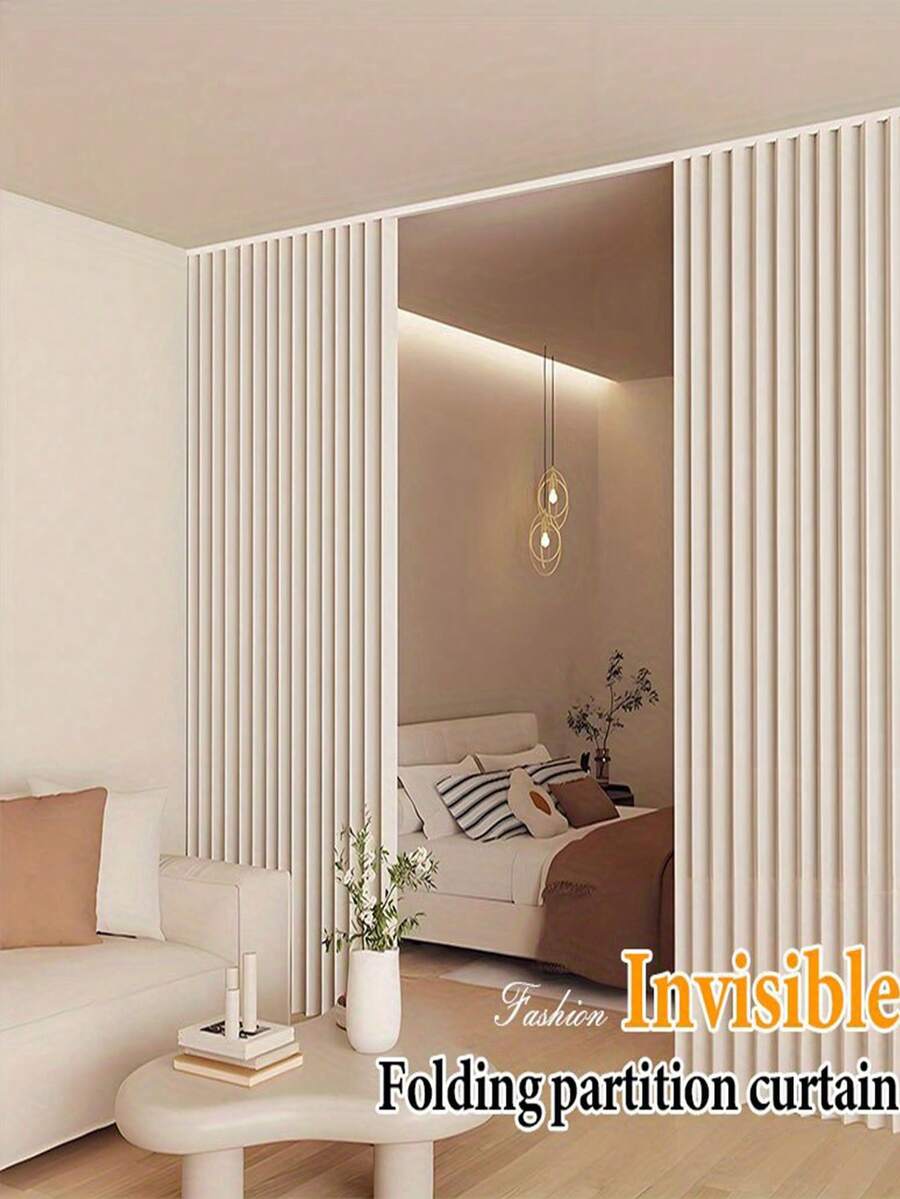 Bohemian Style Living Room Folding Partition Curtain, Privacy Protection, Easy Installation, All Season Applicable, Home Rental Space Partition Door Curtain - Type a - View 1