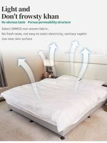 4-Piece Disposable Portable Travel Bedding Set, Hotel Disposable Bedding, Business Travel Bedding, Essential Bedding For Travel, Hotel, Hospital, Train And Camping, Disposable Bedding Set, Large Travel Bed Disposable Sheet, Use And Discard - White - View 2