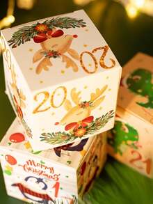 24pcs DIY Christmas Advent Calendar Boxes, 2026, 24 Days Countdown Calendar Gift, Christmas Cardboard Numbered Boxes, Make And Fill Your Own Advent Calendar Boxes, Holiday Party Favors, Christmas Gift Boxes, Christmas Decoration - Multicolor - View 5