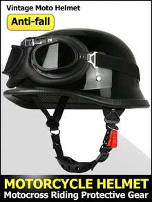 1 Pc Motorcycle Helmet Vintage German Style Motobike Half Helmets Open Face Retro Moto Half Helmet Riding Protective Motocross Helmets Racing Protection Motorcycle Accessories Riding Essentials For Women Men Rider Gift - A - View 8