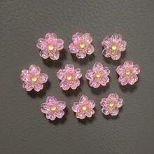 5/10/15pcs Pink Cherry Blossom Fridge Magnets Home Decor Art Accessories Magnetic Whiteboard Message Stickers - Pink - View 10