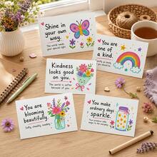 Set Kartu Afirmasi Inspiratif Isi 50 Buah, Menampilkan Pesan Positif, Hasil Akhir Matte, Kutipan Motivasi Berwarna-warni dan Ilustrasi Kreatif, Cocok untuk Ulang Tahun, Halloween, Acara Apresiasi Karyawan dan Sebagai Hadiah untuk Rekan Kerja - Beraneka warna - View 11