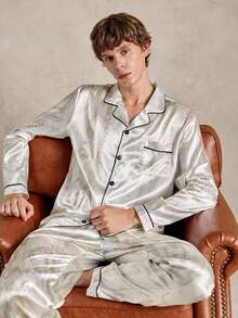 EverLounge Men's And Women's Satin Printed Pajama & Loungewear Sets – Elegant, Premium "Old Money" Style For Couples - Multicolor - View 12