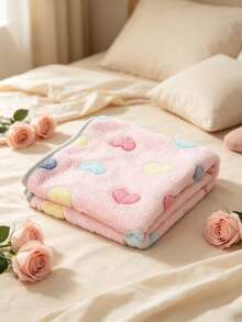 Coral Fleece Autumn/Winter Pet Blanket, Multiple Colors And Heart Patterns, Thickened, All-Season Warmth, Machine Washable, Dog Supplies, Cat Supplies, Not Suitable For Large Dogs - Multicolor - View 6