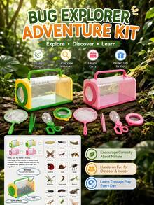 Children's Outdoor Adventure Beachcombing Set, Insect Catching Tools, Breathable Observation Box, Binoculars, Whistle, Nature Exploration, Parent-Child Interactive Educational Toy, Suitable For 3-12 Years Old Boys And Girls, Halloween Gift, Birthday Gift - Multicolor - View 2