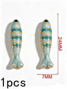 1 buah Liontin Ikan Enamel Gaya Laut Bohemian untuk Pembuatan Perhiasan, Liontin Ikan Warna-warni Stainless Steel untuk Perlengkapan Kalung dan Anting DIY - Liontin ikan - View 14
