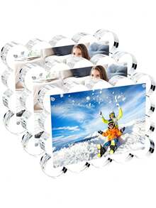 5x7 Inch Acrylic Photo Frame, Petal Edge Frame, Double-Sided Transparent Frameless, 4x6 Inch Photo Frame, 2x3 Inch Transparent Photo Frame, Wavy Frame, Photo Frame, Ideal Gift For Display - Various - View 11
