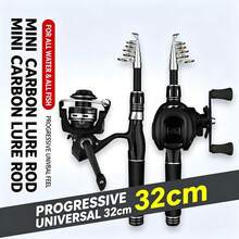 Fishing Starter Rod Set - Portable Telescopic 1.5m/4.92ft Fishing Rod, Spinning Reel & Hook Combo - Perfect For Beginners And Teens - Multicolor - View 1