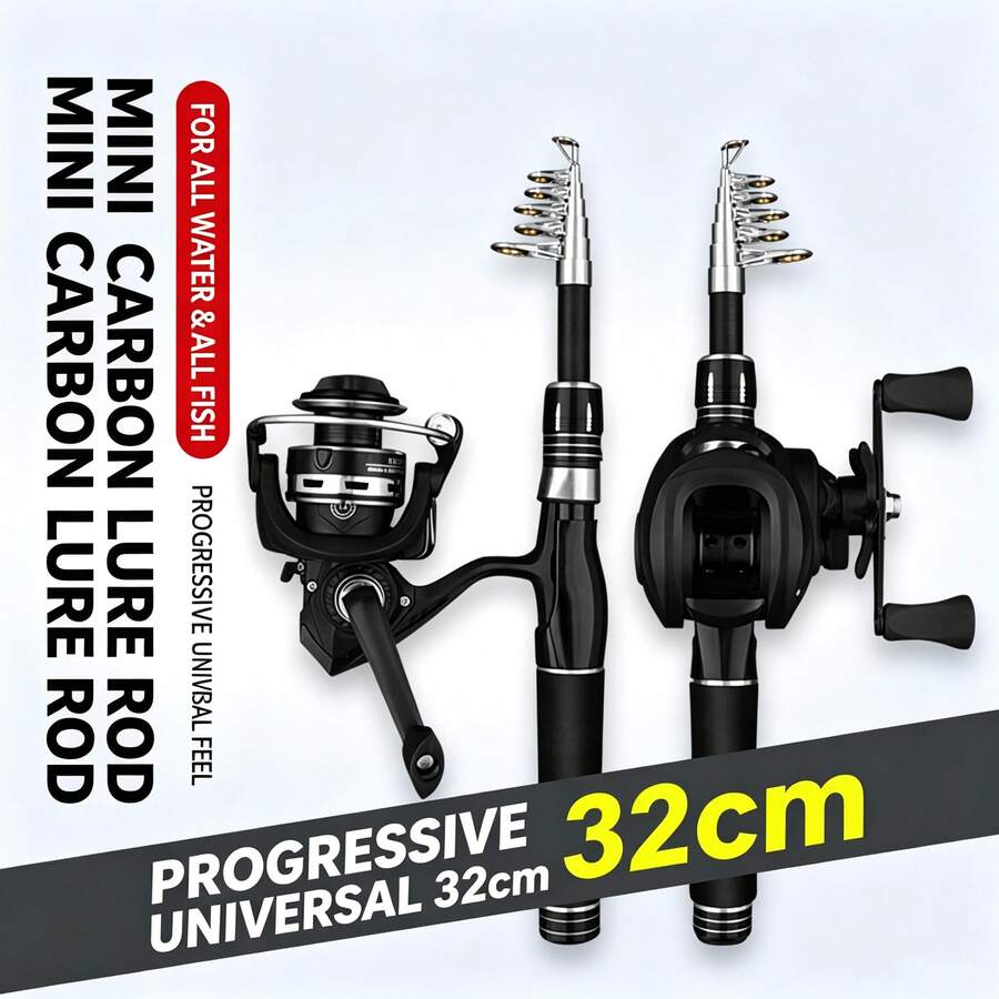Fishing Starter Rod Set - Portable Telescopic 1.5m/4.92ft Fishing Rod, Spinning Reel & Hook Combo - Perfect For Beginners And Teens - Multicolor - View 1