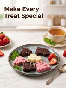 1 buah Cetakan Silikon Kereta Api Kecil 6 Rongga, Cocok untuk Dekorasi Kue, Jeli, Permen, Model Mobil, Kerajinan Frosting, dan Pembuatan Cokelat - MultiWarna - View 4