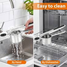 Stainless Steel Potato Ricer Masher With 3 Interchangeable Plates, Potato Press For Fluffy Mashed Potatoes Carrot Pumpkin Baby Food, Kitchen Gadget - Silver - View 9