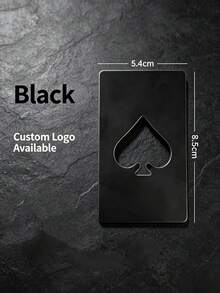 1pc Custom Engraved Ace Spade Card Bottle Opener, Portable Stainless Steel Beer Opener, Wallet Size Poker Shape Bottle Opener For Men Party Gift - Multicolor - View 10