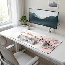 Cherry Blossom Mouse Pad, Gaming Office Home Artistic Design, Gift For Friends And Family, Rubber Base, PC Laptop Back To School Desktop Accessory, Office Supplies, Mouse Pad Set, Keyboard Pad, Study Mat - Multi-color - View 7