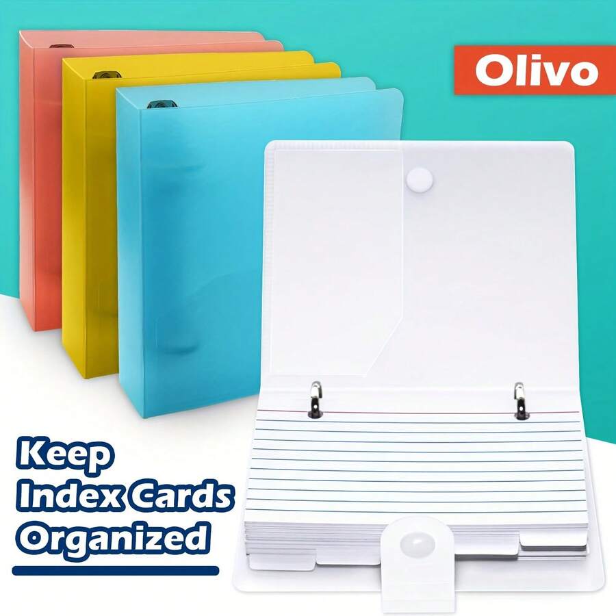 1 buah Binder Lembar Lepas dengan Kartu Pembatas, 50 Lembar per Buku, Tempat Kartu, Pengatur Kartu Indeks, Buku Catatan Lembar Lepas Cocok untuk Ruang Kelas, Kantor, Rumah - Satu ukuran cocok untuk semua. - View 1