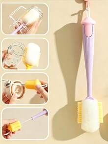 1pc Multi-Function Cup Cleaning Brush Set, Water Bottle Cleaning Brush, Includes Straw Cleaner And Extra Sponge Head, Suitable For Sports Water Bottles, Baby Bottles, Coffee Cups, Glass Cups And Reusable Water Bottles, Multi-Function Cleaning Tool, Kitchen Cleaning Tool, Portable For Home And Travel Use - Cup Brush - View 11