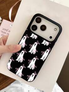 1pc Personalized Halloween Cute Ghost Bow Pattern Anti-Drop Black Liquid Straight Edge TPU Phone Case Suitable For IPhone 16 Pro Max/16/16 Pro/16 Plus/15/15 Pro Max/15 Pro/11/12/13/14 Pro Max/11 Pro/11 Pro Max/12 Pro/12 Pro Max/13 Pro/13 Pro Max/14 Pro/14 Pro Max Soft Shell Premium Feel - Multicolor - View 5