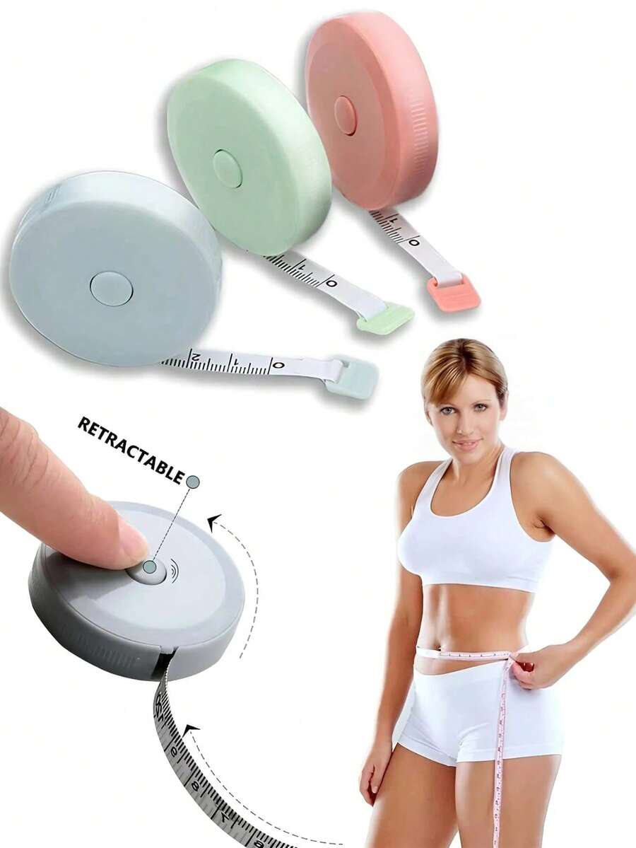 1pc/2pcs Retractable 60 Inch Mini Soft Tape Measure, Body Measuring Tape For Waist Measurement, Small Item Measurement, Crafts, Outdoor Portable, Office And School