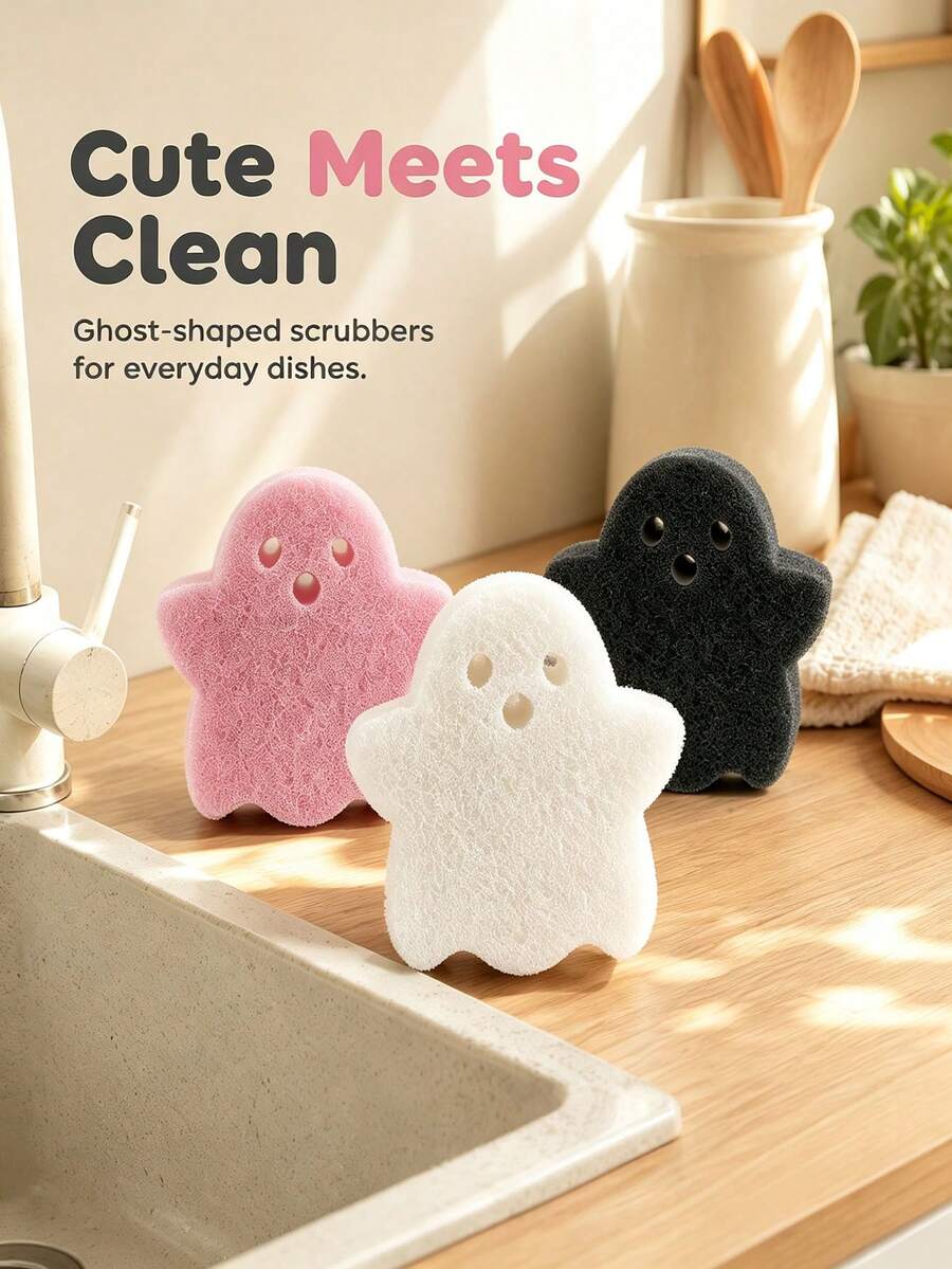 1/3/5/8pcs Random Color Halloween Cleaning Sponges, Kitchen Pot And ...
