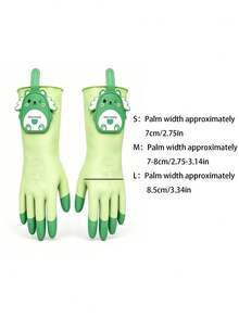 Cute Cartoon Bear Housework Gloves, Reusable Hanging Cleaning Gloves, Cute Cartoon Multi-Color, Anti-Slip Particles, Soft Breathable Fit, Dishwashing Laundry Bathroom Cleaning, Multi-Scenario Universal, Suitable For Dishwashing And Laundry - Multicolor - View 12