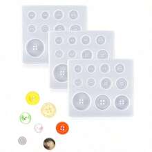 SILIKE LUFEI DIY Button Resin Molds, Multiple Styles Button Resin Molds, Earring, Bag, Clothing, Silicone Molds, Brooch, Accessory Molds - Button Mold - View 7