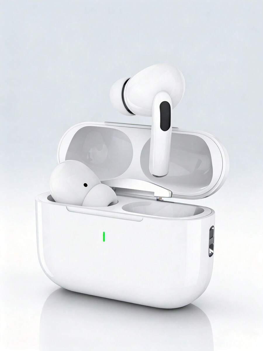 These TWS Wireless Bluetooth Earbuds Feature Noise Cancellation And HiFi Stereo Sound, Equipped With A Wireless Charging Case, Waterproof In-Ear Design, Long Battery Life, Suitable For Travel, Sports, Gym And Daily Listening. - White - View 1