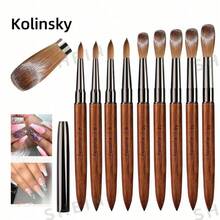 Olasalon Acrylic Nail Brush, Sandalwood Handle, Suitable For Professional Application Of Acrylic Nail Polish And Acrylic Powder - Chocolate Brown - View 11