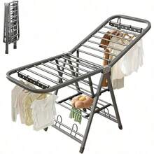 Foldable Wing‑Shaped Clothes Drying Rack With Multi‑Rod Drying Positions, Large‑Capacity For Drying Clothes And Bedding, Stable Support Frame, Foldable For Storage, Suitable For Home Balconies And Indoor Use - A - View 10
