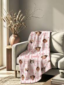 1件客製化照片床毯，個性化姓名床毯，個性化披毯，可愛舒適毯，家庭禮物，生日禮物，聖誕禮物，個性化禮物，給兒子/女兒的禮物，給朋友的禮物 - 款式8 - 查看 3