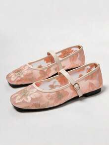 Plus Size Women's 41-43 Slippers Flat Wide Fit Fat Feet Suede Leather Outdoor Wear Spring Autumn - Pink - View 8