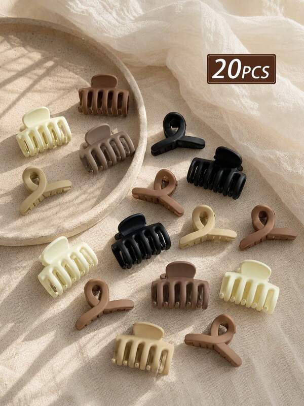 20 piezas de pinzas para el cabello de mujer de la serie de colores Maillard de 1.18 pulgadas/3 cm, surtido de pinzas pequeñas para el cabello, pinzas para el cabello de media coleta para la parte trasera de la cabeza, accesorios para el cabello elegantes, pinzas para el cabello versátiles de uso diario, accesorios para el cabello de mujer