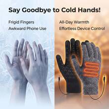 AOYI Unisex Heated Gloves, Suitable For Autumn/Winter, Windproof, Suitable For Sports And Skiing, Non-Slip And Touchscreen Compatible, Warm Gloves; Perfect For Autumn/Winter Cycling, Driving And Motorcycle Riding - View 3