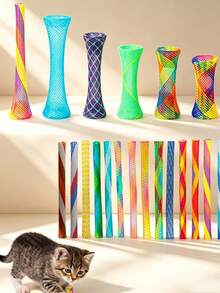 60/50/30/40//20/18/16/14/12/10/6/4/2pcs Random Color Plastic Spring Cat Toys, Interactive Cat Toys Suitable For Scratching, Biting And Chasing, Great Gift For Cats And Dogs, Ideal Choice For Valentine's Day Gift - Multicolor - View 11