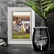 1pc INEYES Personalized Small Pet Urn For Ashes - Waterproof Cremation Keepsake Stainless Steel Memorial Urn With Tree Patterns And Text For Ashes Holder Memorial Dog Cat Funeral Decorative - Multicolor - View 6