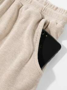 Elegant 2 Pieces Set Short Hooded 2 In 1 Knit Top With High-Waist Draped Casual Pants For Early Autumn Travel And Vacation - Apricot - View 8