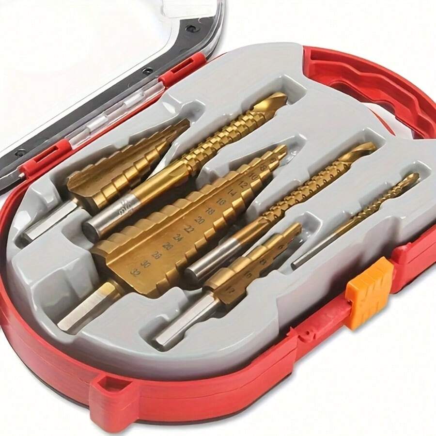 6-Piece Step Drill Bit Set - Cast Iron Cutting Drill Bits 4-20, 4-12/3-12mm, 3/6/8mm, Suitable For Woodworking And Metal Core Drilling Tools Tools For Men Work Tools
