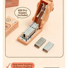 Cute Cartoon Animal Stapler, Mini Portable Small Student Stapler, Soft Rubber 3D Adorable Design, Effortless Operation, Suitable For Student Book Binding, Office Document Organization, Desktop Stationery, Girly Gift Decor - A - View 8