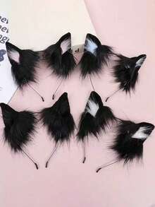 1pc Cat Ear Headband, Leopard Print Party Hair Accessory, Photo Prop, Halloween Costume Decoration - Multicolor - View 1