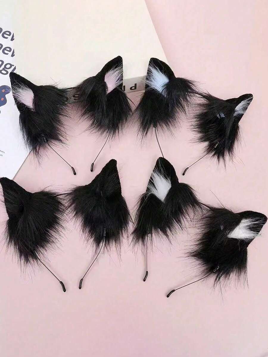 1pc Cat Ear Headband, Leopard Print Party Hair Accessory, Photo Prop, Halloween Costume Decoration - Multicolor - View 1