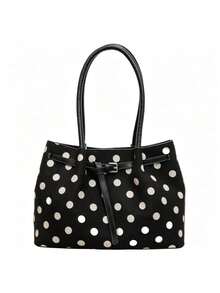 Personalized Wave Point Large Capacity Handbag, Fashionable Versatile Popular Shoulder Bag, Exquisite Daily Tote Bag, Suitable For Commuting Dating - Multicolor - View 7