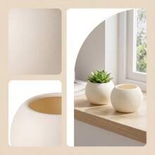 Nordic Round Matte Flower Pot, Indoor Desktop Small Potted Plant Thickened Plastic Planter - A - View 4