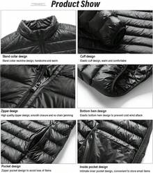 Men Plus Size Down Coats - Black - View 6