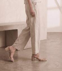 Glamorous PVC And Leather Heeled Sandal; Office - Beige - View 5