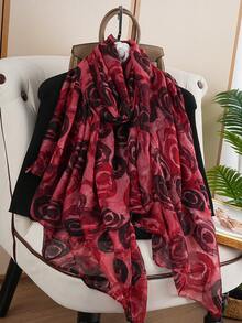 1pc 80*180CM New Fashion Printed Scarf, Versatile Shawl Wrap For Women, Luxury Outdoor Travel Neck Warmer - Multicolor - View 10